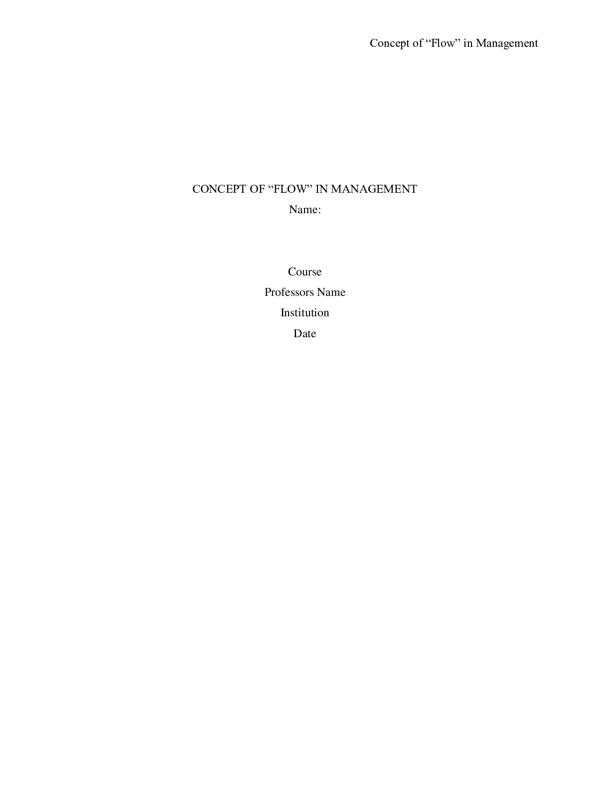 Preview image for CONCEPT OF “FLOW” IN MANAGEMENT